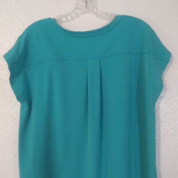Susan Graver Modern Essentials women's size M turquoise blouse - Picture 5 of 13